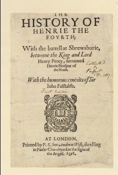 Heinrich IV. - William Shakespear - 1589