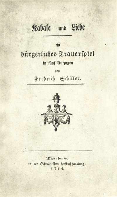 Kabale und Liebe - Friedrich Schiller - Historisches Buchcover