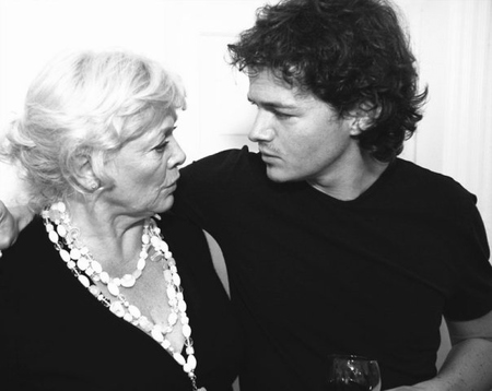 Theater and film director Sebastián Ugovsky-Strassburger with his mother - actress Karin Ugowski